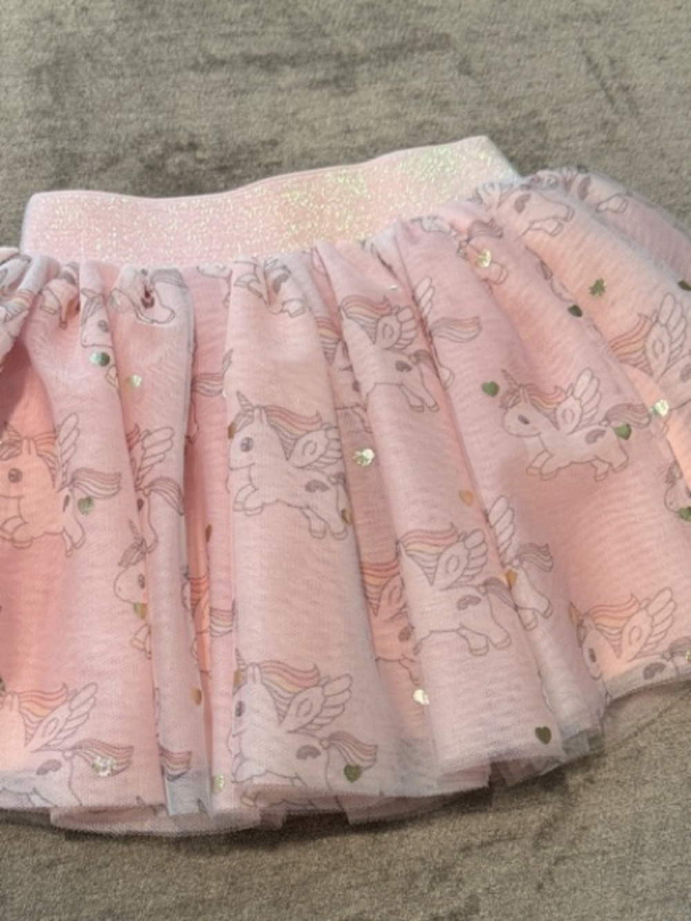 Pink Unicorn Tulle Skirt with Sequins